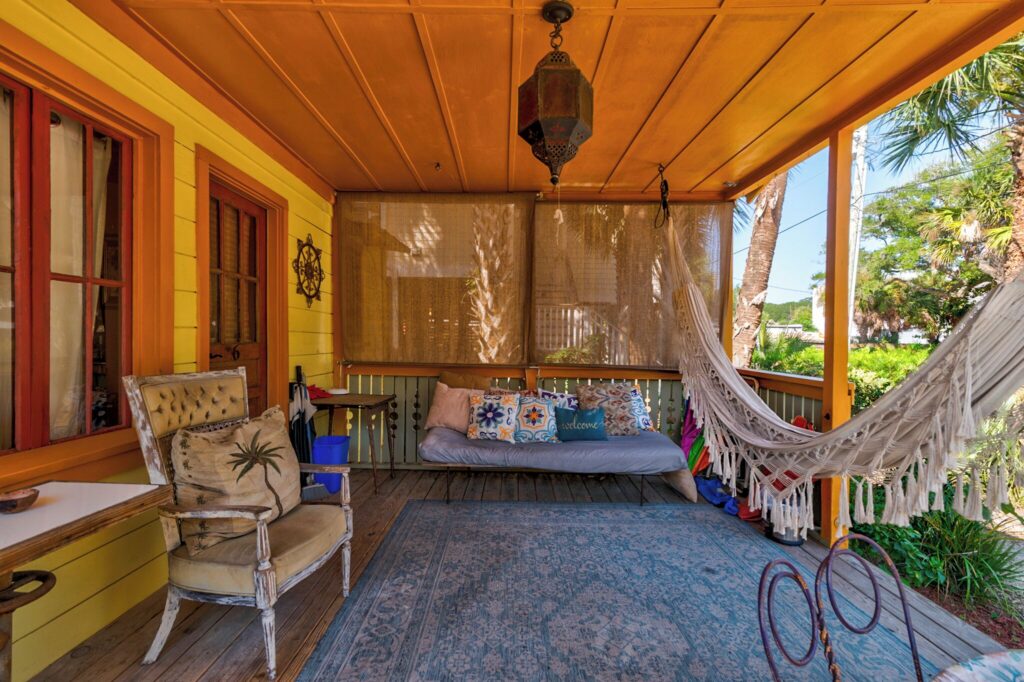 Porch hammock at Beachside Boutique Inn