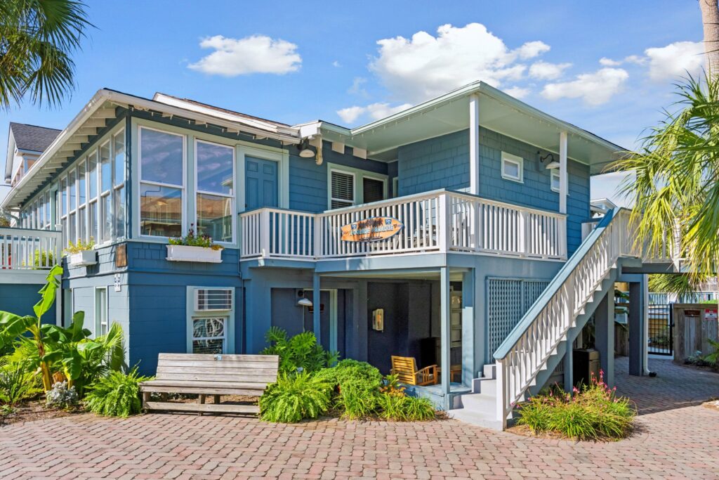 The Folliday Inn main building with porches