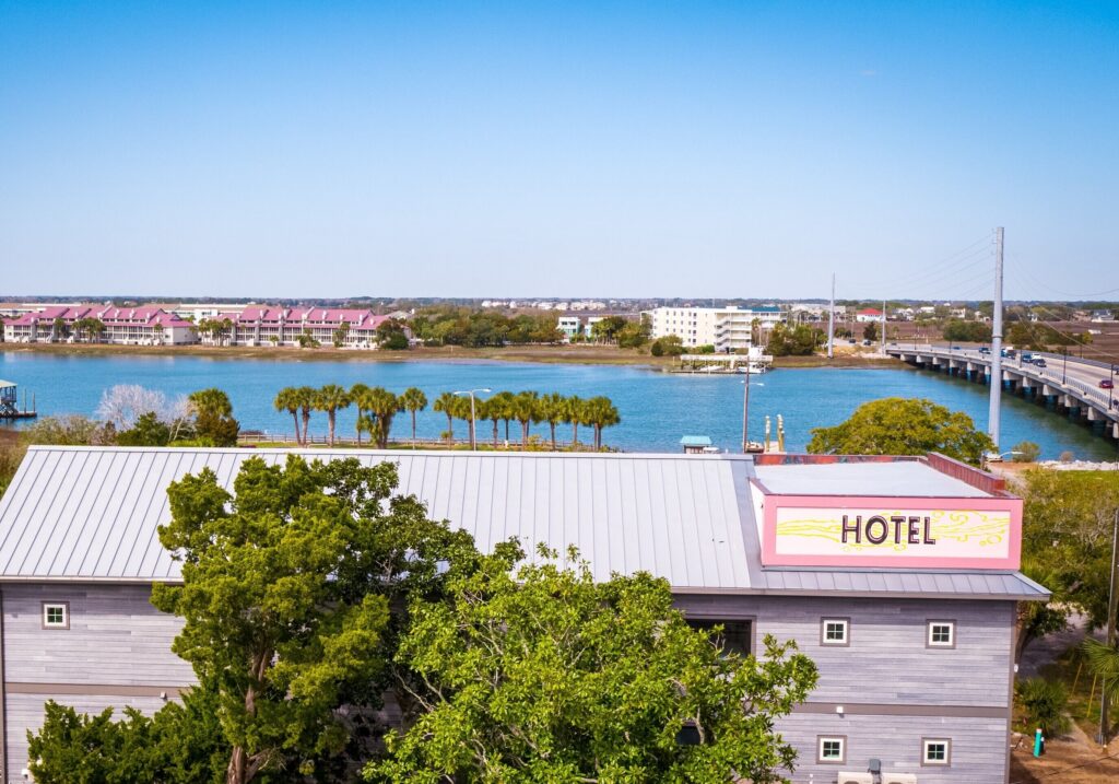 View over Hotel Folly toward the Folly River