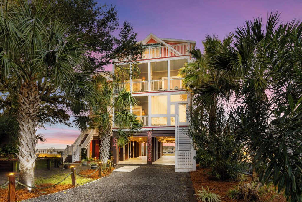 Regatta Inn exterior at dusk