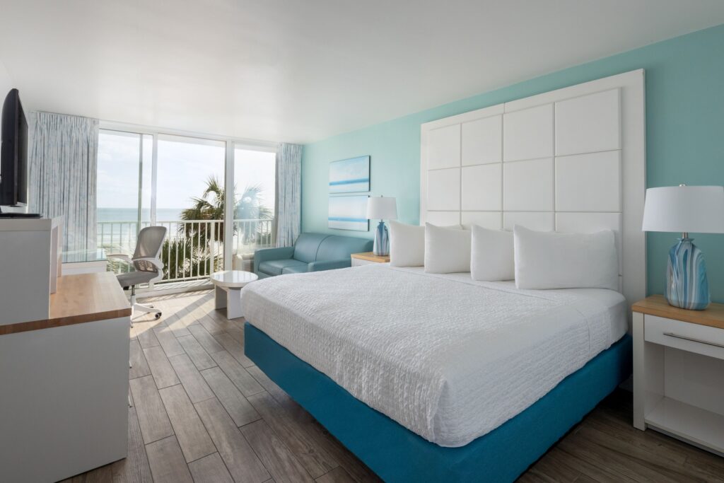King guest room at Tides Folly Beach
