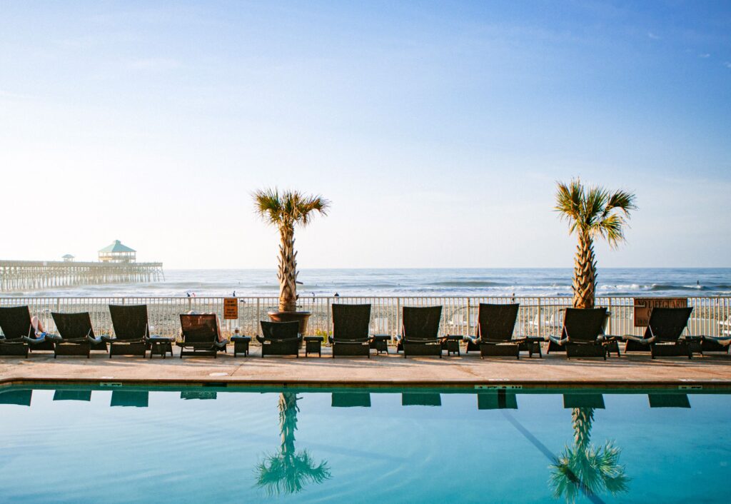 Oceanfront pool at Tides Folly Beach