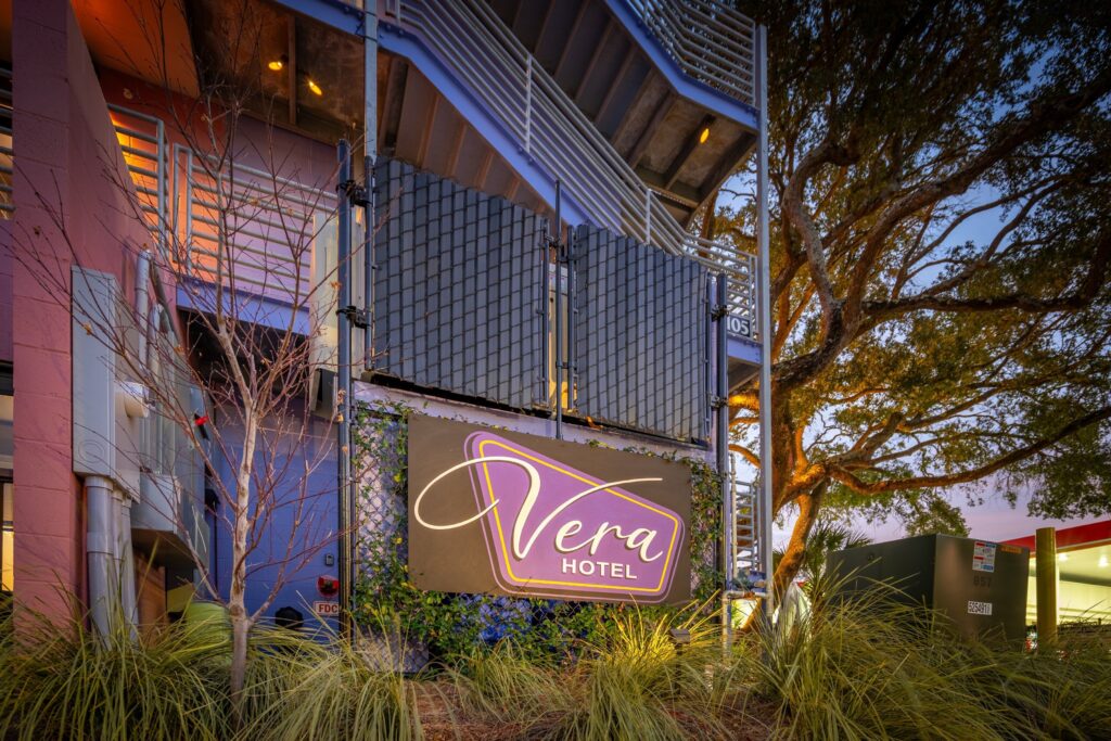 Vera Hotel sign at the entrance